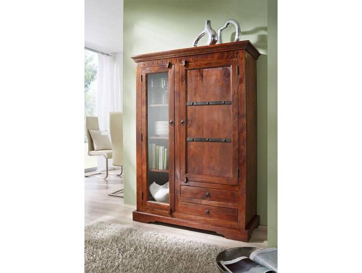 Vitrine Akazie 110x45x155 nougat lackiert OXFORD #425 Vitrine Akazie 110x45x155 nougat lackiert OXFORD #425 von MASSIVMOEBEL24