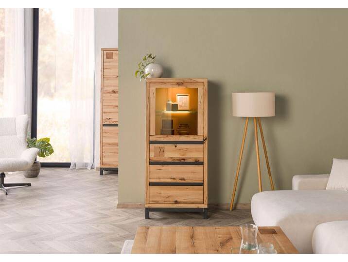 Vitrine Kernbuche 65x40x148 natur geölt VILLANDERS #103 von MASSIVMOEBEL24