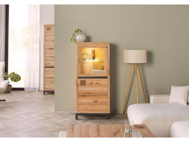 Vitrine Kernbuche 65x40x148 natur geölt VILLANDERS #104 von MASSIVMOEBEL24
