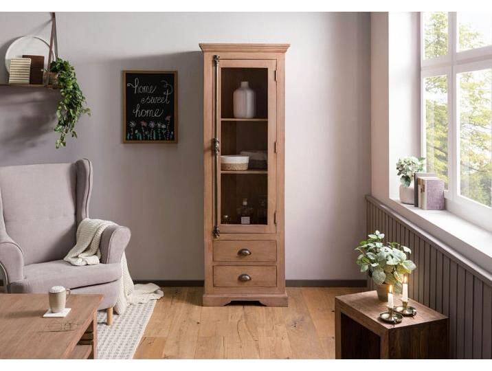 Vitrine Mango 65x45x190 beige geölt TOULOUSE #02 Vitrine Mango 65x45x190 beige geölt TOULOUSE #02 von MASSIVMOEBEL24