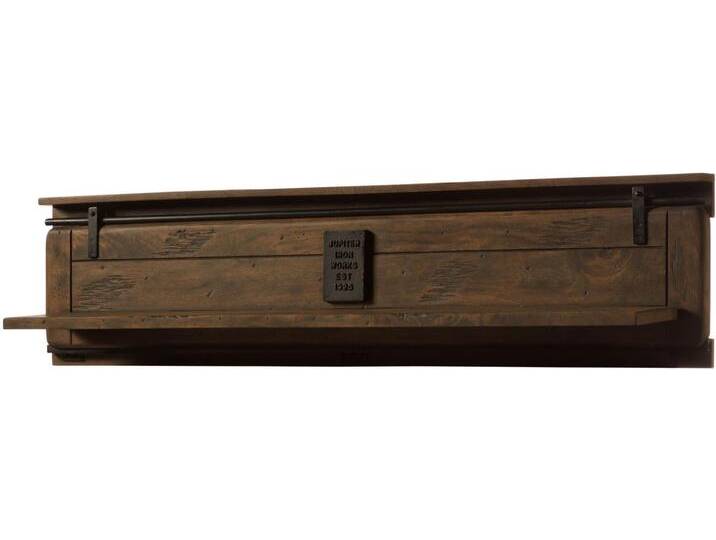 Wandregal Mango 140x25x38 braun lackiert RAILWAY #489 von MASSIVMOEBEL24