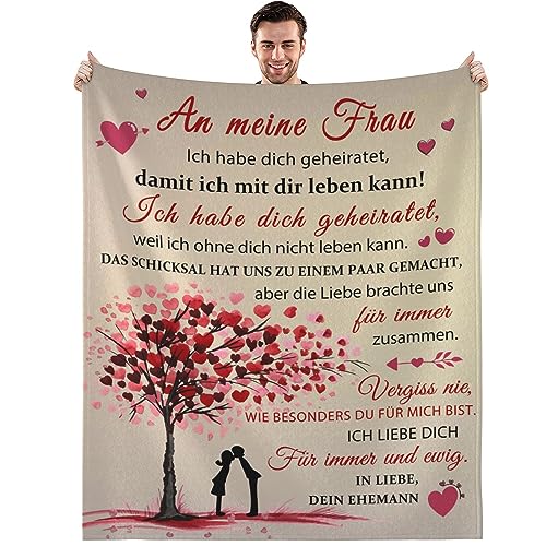 MAST DOO Hochzeitstag Geschenke für Frauen, An Meine Frau Decke, Geburtstagsgeschenk Geburtstag Geschenk Geschenkideen für Sie, Flauschige Kuscheldecke 130x150cm von MAST DOO