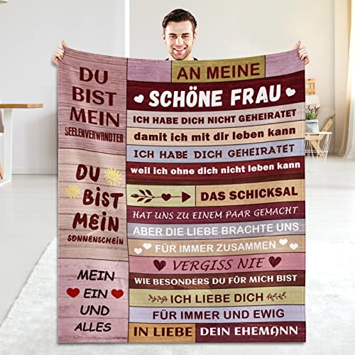 MAST DOO Hochzeitstag Geschenke für Frauen, An Meine Frau Decke, Geburtstagsgeschenk Geburtstag Geschenk Geschenkideen für Sie, Flauschige Kuscheldecke 150x200cm von MAST DOO