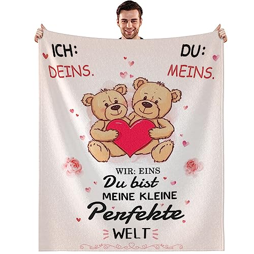 Ich Liebe Dich Geschenke, Partner Geschenke für Ihn Sie, Hochzeitstag Valentinstag Weihnachten Jahrestag Geschenke für Männer Frauen Freund Liebhaber Paare, Flauschige Fleecedecke 130 x 150 cm von MAST DOO