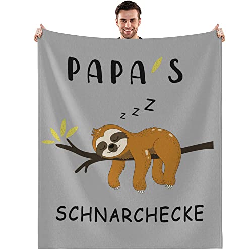 MAST DOO Kuscheldecke Papa Geschenk, Geburtstagsgeschenk Vatertagsgeschenk Weihnachten Geburtstag Geschenke für Papa Faultier Geschenk Super Weich Decke Flauschig 130x150cm von MAST DOO