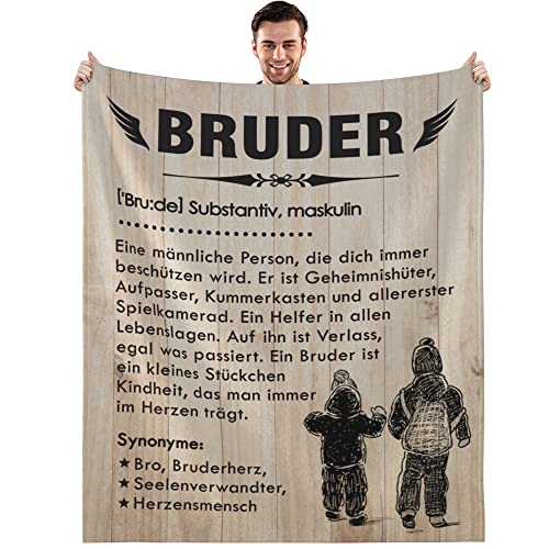 MAST DOO Geschenke für Bruder, Bruder Decke von Schwester, Geburtstag Geschenkideen Geschenke für Meinen Bruder, Geburtstag Geschenke für Männer, Super Weiche Fleecedecke 150x130cm von MAST DOO