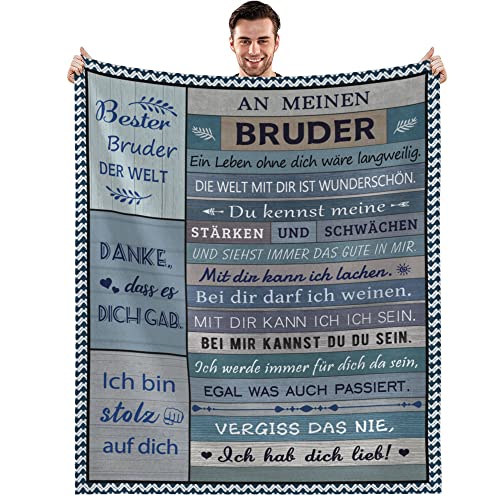 MAST DOO Geschenke für Bruder, Bruder Decke von Schwester, Geburtstag Geschenkideen Geschenke für Meinen Bruder, Geburtstag Geschenke für Männer, Super Weiche Fleecedecke 150x130cm von MAST DOO