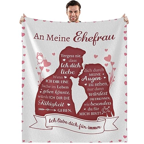 MAST DOO Hochzeitstag Geschenke für Frauen, An Meine Frau Decke, Geburtstagsgeschenk Geburtstag Geschenk Geschenkideen für Sie, Flauschige Kuscheldecke 130x150cm von MAST DOO