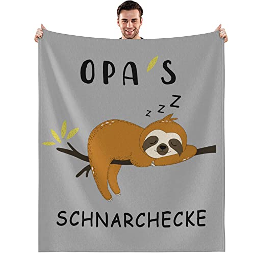 MAST DOO Opa Geschenk, Vatertagsgeschenk Opa Kuscheldecke, Geburtstagsgeschenk Weihnachten Geschenke für Opa, Beste Oma Faultier Geschenk Super Weich Decke Flauschig 130x150cm von MAST DOO