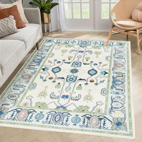 MAST DOO Teppich Wohnzimmer Waschbarer 60x110cm - Boho Kurzflor Teppich Schlafzimmer - Orientalischer Vintage Teppiche Weich rutschfest Design für Schlafzimmer, Esszimmer, Küchen von MAST DOO