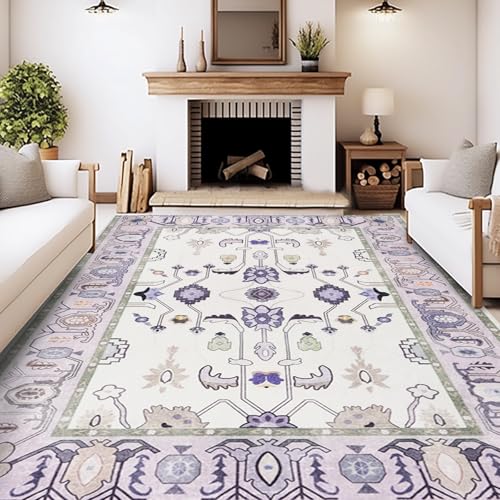 MAST DOO Teppich Wohnzimmer Waschbarer 80x150cm - Boho Kurzflor Teppich Schlafzimmer - Orientalischer Vintage Teppiche Weich rutschfest Design für Schlafzimmer, Esszimmer, Küchen von MAST DOO