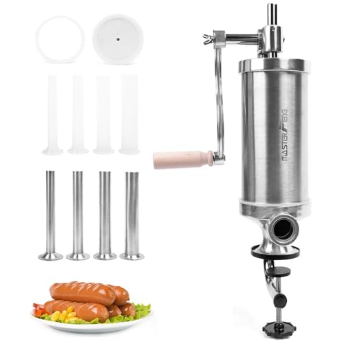 MASTER FENG Vertikale Wurstfüllmaschine verpackt mit 8 Fülltrichtern und 1 Silikonkolben (1,1 kg Kapazität) von MASTER FENG
