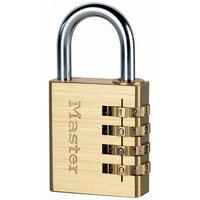 604EURD 4-Zahlen Zahlenschloss mit Aluminiumkörper mit Messing-Finish, Gold, 8,1 x 4 x 1,8 cm - Master Lock von MASTER LOCK