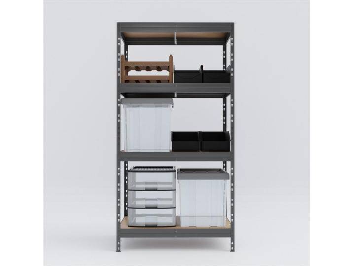 Schwerlastregal RIVET 180x90x45cm, 4 HDF-Platten mit Zubehör von MASTER REGALE