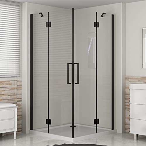 MASTERJERO DUSCHABDECKUNG 90X90X195CM 6MM SCHWARZ von MASTERJERO