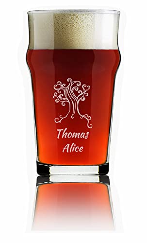 MASTERLASER3.0 Personalisiertes Bierglas Graviertes Bier Pint Anpassbar mit verschiedenen Namen Text Datum und Schriftarten Geschenkidee (4, NAME) von MASTERLASER3.0