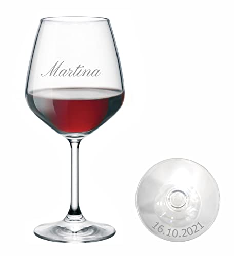 MASTERLASER3.0 Personalisiertes Weinglas - Graviertes Rotweinglas - Anpassbar mit verschiedenen Name, Datum und Schriftart. Geschenkidee von MASTERLASER3.0