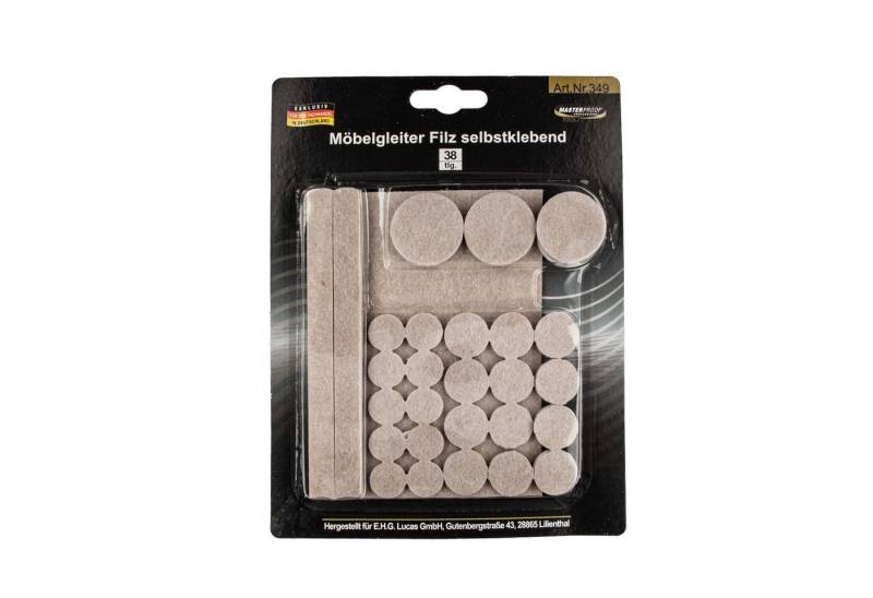 MASTERPROOF PROFESIONAL Filzgleiter Filz Möbelgleiter Sortiment, beige, selbstklebend 38-teilig von MASTERPROOF PROFESIONAL