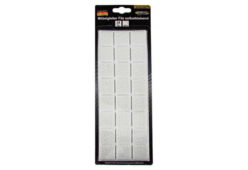 MASTERPROOF PROFESIONAL Filzgleiter Möbelgleiter 28 x 28 mm, Filz weiß, selbstklebend 24 Stück von MASTERPROOF PROFESIONAL