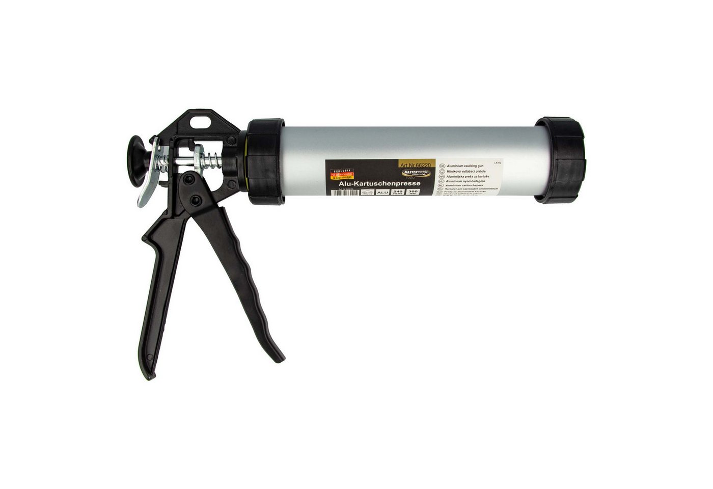 MASTERPROOF PROFESIONAL Kartuschenpistole Alu-Kartuschenpresse für Silikon, Acryl & Kleber mit Kartusche 310 ml von MASTERPROOF PROFESIONAL