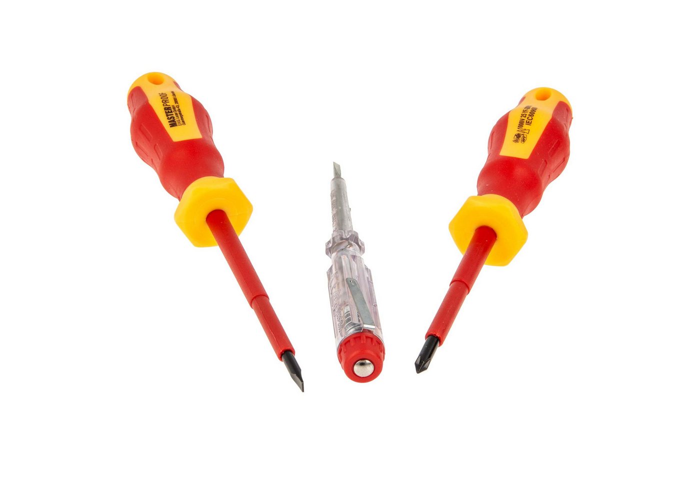 MASTERPROOF PROFESIONAL Schraubendreher Schraubendreher-Satz mit Spannungsprüfer 250 V, Schlitz/Kreuzschlitz MASTERPROOF PROFESIONAL Schraubendreher Schraubendreher-Satz mit Spannungsprüfer 250 V, Schlitz/Kreuzschlitz von MASTERPROOF PROFESIONAL