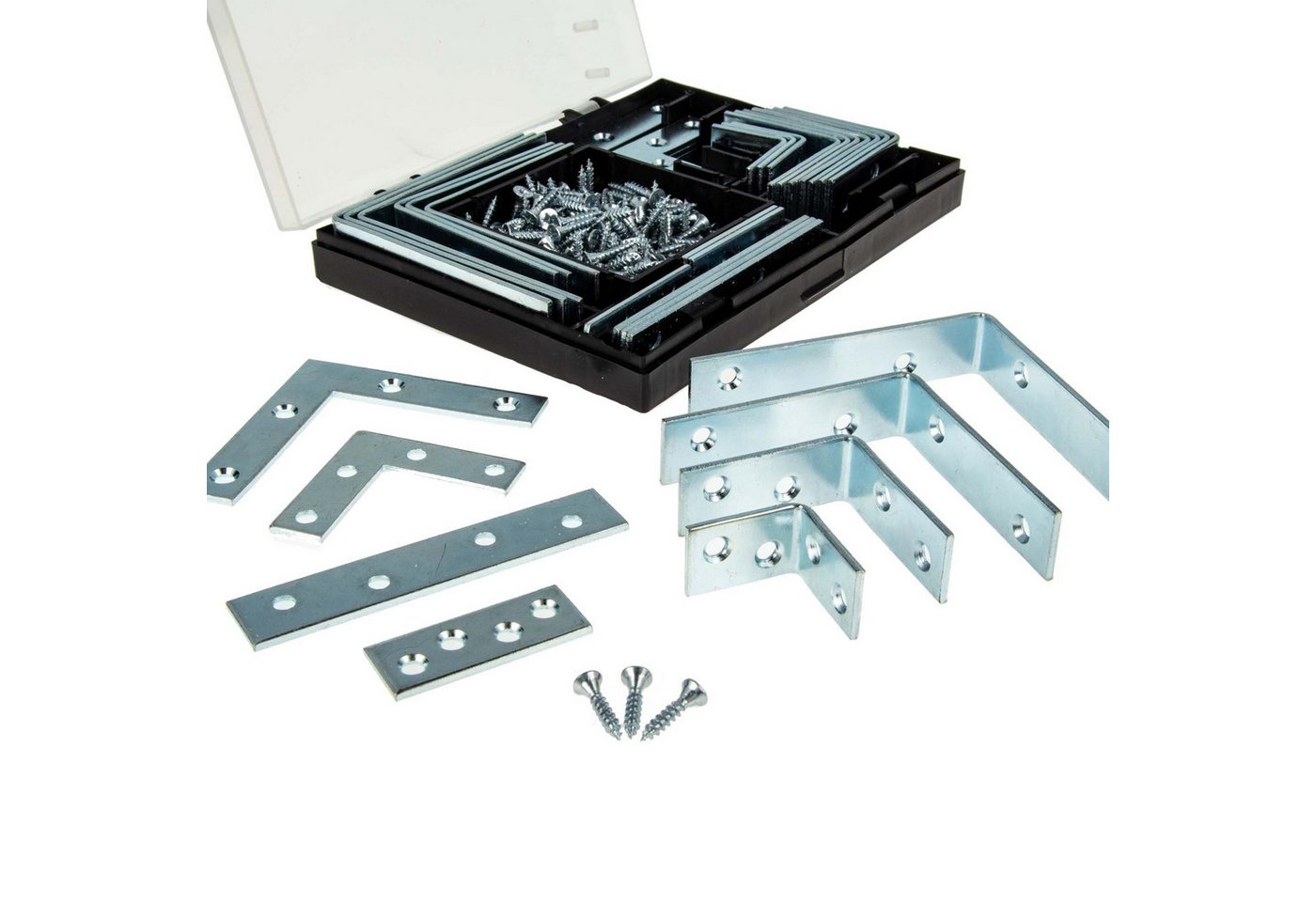 MASTERPROOF PROFESIONAL Verbinder Winkelverbinder & Flachverbinder Sortiment 180-teilig, mit Schrauben MASTERPROOF PROFESIONAL Verbinder Winkelverbinder & Flachverbinder Sortiment 180-teilig, mit Schrauben von MASTERPROOF PROFESIONAL