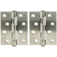 Edelstahl Scharnier Türband Beschlag 75 mm x 100 mm, 2 Stück, inkl. Schrauben - Masterproof Professional von MASTERPROOF PROFESSIONAL