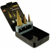 MASTERPROOF Stufenbohrer Satz 3 teilig, in Metallbox von MASTERPROOF PROFESSIONAL