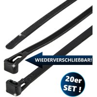 MASTERPROOF PROFESSIONAL Kabelbinder 7,2 mm x 350 mm, wiederverschließbar, 20 Stück, schwarz, UV-beständig MASTERPROOF PROFESSIONAL Kabelbinder 7,2 mm x 350 mm, wiederverschließbar, 20 Stück, schwarz, UV-beständig von MASTERPROOF PROFESSIONAL