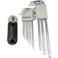 MASTERPROOF PROFESSIONAL TRX Stiftschlüsselsatz 9-tlg. T10 15 20 25 27 30 40 45 50 mit T-Halter, Chrom Vanadium von MASTERPROOF PROFESSIONAL