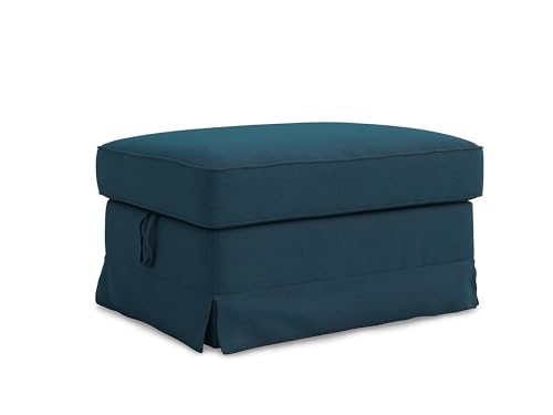 MASTERS OF COVERS Ersatzbezug Kompatibel mit IKEA Ektorp-Fußhocker, Ektorp-Fußhockerbezug, Ektorp-Ottomane-Bezug, Ektorp Fußbank Bezug, 82 x 62 x 44 cm (Dunkler Ozean, Polyester Petite) von MASTERS OF COVERS