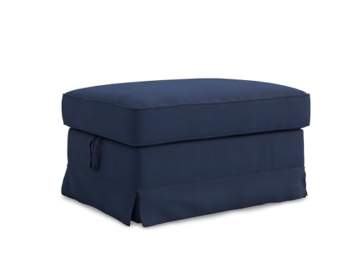MASTERS OF COVERS Ersatzbezug Kompatibel mit IKEA Ektorp Fußhockerbezug, Ektorp Poufbezug, Ektorp Fußhockerbezug, Ektorp Hockerbezug, 82 x 62 x 44 cm (Blau, Baumwolle) von MASTERS OF COVERS