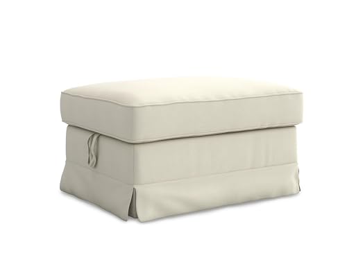 MASTERS OF COVERS Ersatzbezug Kompatibel mit IKEA Ektorp Fußhockerbezug, Ektorp Poufbezug, Ektorp Fußhockerbezug, Ektorp Hockerbezug, 82 x 62 x 44 cm (Creme, Baumwolle) von MASTERS OF COVERS