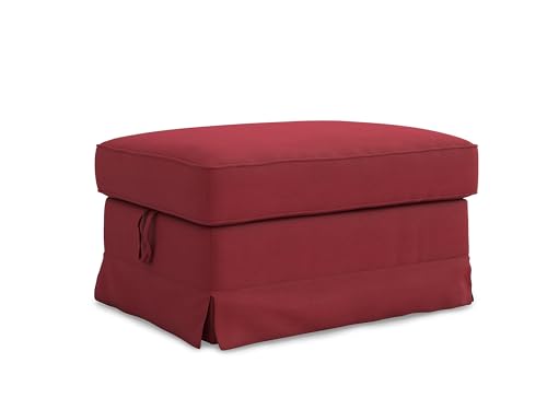 MASTERS OF COVERS Ersatzbezug Kompatibel mit IKEA Ektorp Fußhockerbezug, Ektorp Poufbezug, Ektorp Fußhockerbezug, Ektorp Hockerbezug, 82 x 62 x 44 cm (Rot, Baumwolle) von MASTERS OF COVERS