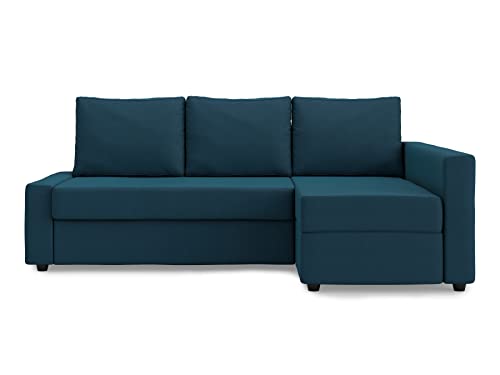 MASTERS OF COVERS Ersatzsofabezug für IKEA Friheten Ecksofa Links/Rechts Chaise, Individuelle Passform, Sofaüberwürfe, 230 x 68/151 x 66 cm (Polyester Petite, Dunkler Ozean) von MASTERS OF COVERS