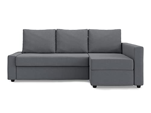 MASTERS OF COVERS Ersatzsofabezug für IKEA Friheten Ecksofa Links/Rechts Chaise, Individuelle Passform, Strapazierfähiger Stoff, 230 x 68/151 x 66 cm (Dunkelgrau, Polyester) von MASTERS OF COVERS