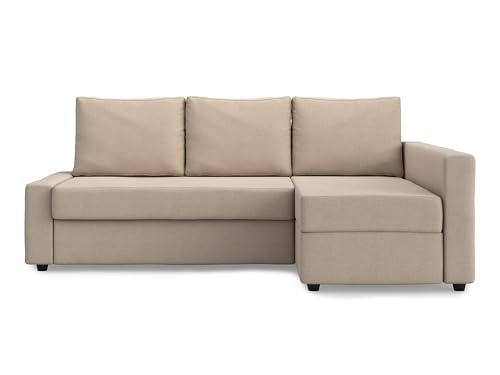 MASTERS OF COVERS Ersatzsofabezug für IKEA Friheten Ecksofa Links/Rechts Chaise, Individuelle Passform, Strapazierfähiger Stoff, 230 x 68/151 x 66 cm (Helles Kaki, Polyester) von MASTERS OF COVERS