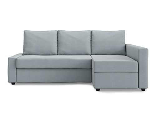MASTERS OF COVERS Ersatzsofabezug für IKEA Friheten Ecksofa Links/Rechts Chaise, Individuelle Passform, Strapazierfähiger Stoff, 230 x 68/151 x 66 cm (Rauchgrau, Polyester Petite) von MASTERS OF COVERS