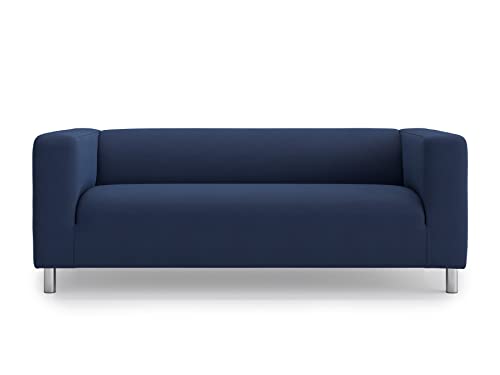 MASTERS OF COVERS Ersatzsofabezug für IKEA Klippan 2-Sitzer, Klippan 2 er Sofabezug, Loveseat, Sofa Überzug, 180 cm x 85 cm x 58 cm (Blau, Baumwolle) von MASTERS OF COVERS