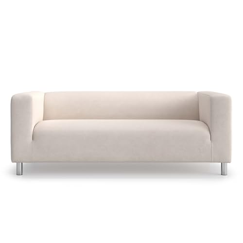 MASTERS OF COVERS Ersatzsofabezug für IKEA Klippan 2-Sitzer, Klippan 2 er Sofabezug, Loveseat, Sofa Überzug, 180 cm x 85 cm x 58 cm (Creme, Cord) von MASTERS OF COVERS