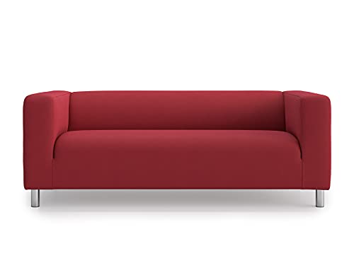 MASTERS OF COVERS Ersatzsofabezug für IKEA Klippan 2-Sitzer, Klippan 2 er Sofabezug, Loveseat, Sofa Überzug, 180 cm x 85 cm x 58 cm (Rot, Baumwolle) von MASTERS OF COVERS