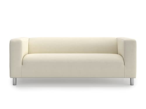 MASTERS OF COVERS Ersatzsofabezug für IKEA Klippan 2-Sitzer, Klippan 2 er Sofabezug, Loveseat, Sofa Überzug, Klippan Bezug, 180 cm x 85 cm x 58 cm (Baumwolle, Creme) von MASTERS OF COVERS