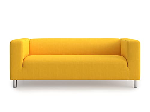 MASTERS OF COVERS Ersatzsofabezug für IKEA Klippan 2-Sitzer, Klippan 2 er Sofabezug, Loveseat, Sofa Überzug, Klippan Bezug, 180 cm x 85 cm x 58 cm (Gelb, Polyester) von MASTERS OF COVERS