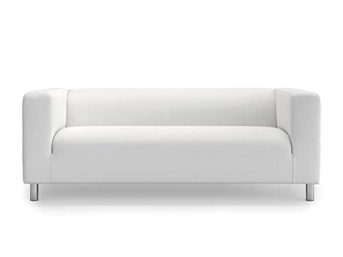 MASTERS OF COVERS Ersatzsofabezug für IKEA Klippan 2-Sitzer, Klippan 2 er Sofabezug, Loveseat, Sofa Überzug, 180 cm x 85 cm x 58 cm (Kühles Weiß, Polyester Petite) von MASTERS OF COVERS