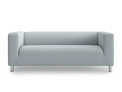 MASTERS OF COVERS Ersatzsofabezug für IKEA Klippan 2-Sitzer, Klippan 2er Sofabezug, Klippan Bezug, Klippan Sofabezug, Bezug für Klippan Sofa, 180 x 85 x 58 cm (Polyester Petite, Rauchgrau) von MASTERS OF COVERS