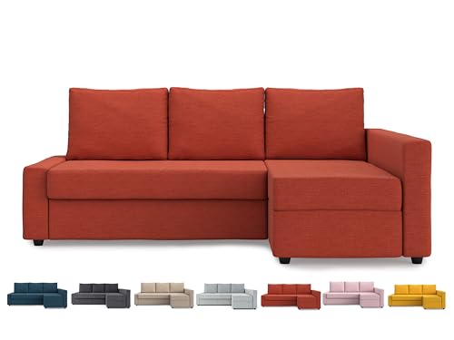 MASTERS OF COVERS Friheten Schonbezug für die IKEA Friheten mit Chaiselonbezug, Sofabettbezug, Ersatzbezug für Sofabett, Sektionalbezug (Polyester-Orange) von MASTERS OF COVERS