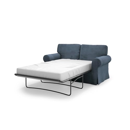 MASTERS OF COVERS Schlafsofabezug Kompatibel mit IKEA Ektorp 2-Sitzer-Schlafsofa, Ersatzbezug, Handgefertigt 197 x 90 x 88 cm (Cord, Blaugrau) von MASTERS OF COVERS