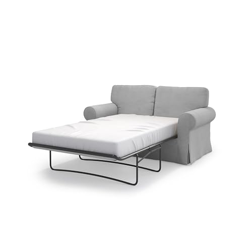 MASTERS OF COVERS Schlafsofabezug Kompatibel mit IKEA Ektorp 2-Sitzer-Schlafsofa, Ersatzbezug, Handgefertigt 197 x 90 x 88 cm (Cord, Grau) von MASTERS OF COVERS