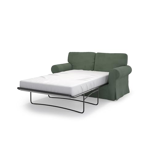 MASTERS OF COVERS Schlafsofabezug Kompatibel mit IKEA Ektorp 2-Sitzer-Schlafsofa, Ersatzbezug, Handgefertigt 197 x 90 x 88 cm (Cord, Grün) von MASTERS OF COVERS