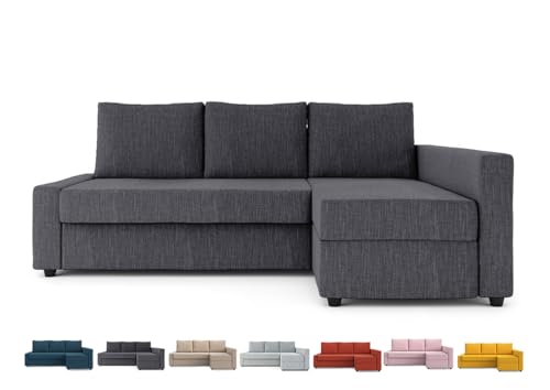MASTERS OF COVERS Snug Fit Friheten Schonbezug für IKEA Friheten mit Recamiereckbezug, Sofa-Bettbezug, Sektional-Schonbezug Ersatz (Dunkelgrau) von MASTERS OF COVERS